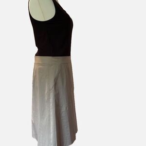 0135 DKNY Two Tone Black and Khaki Dress Size 14 NWT